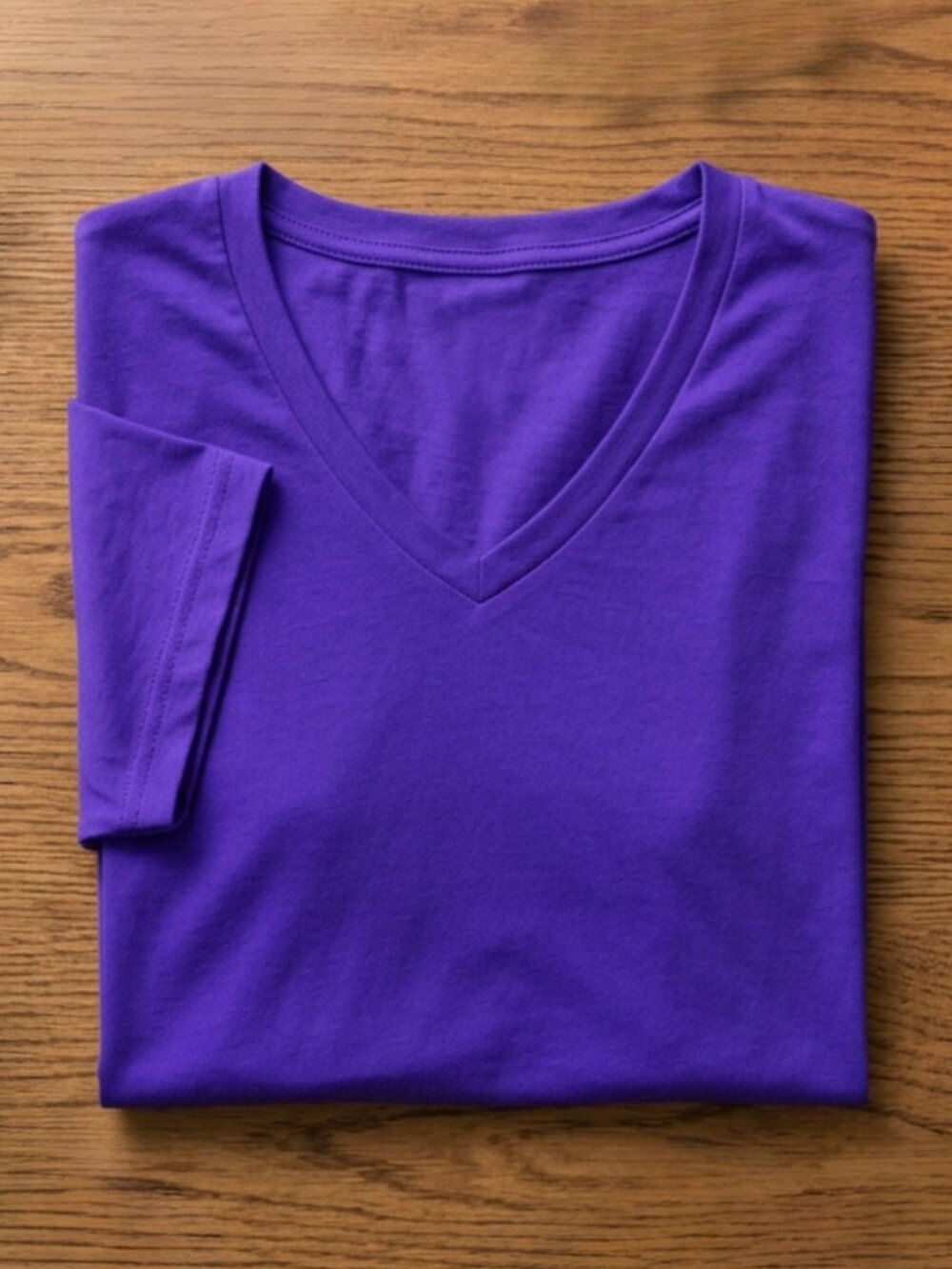 Studio 33 Women’s Plain Purple V-Neck Short Sleeve Basic Casual T-Shirt S-XL